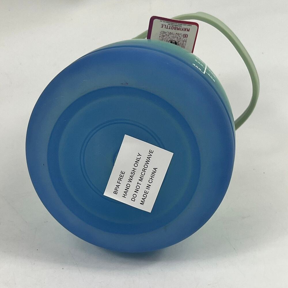 Mayim Water Bottle Jug Motivational Time Marker 1300ml 44 oz Green Blue Ombre - Picture 5 of 7